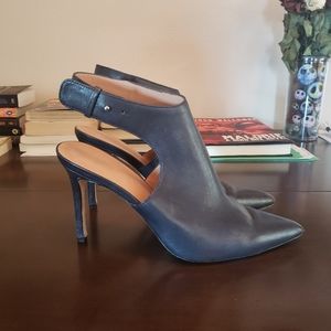SOLD Halston Heritage Betty Ankle Strap Heels Leather Booties